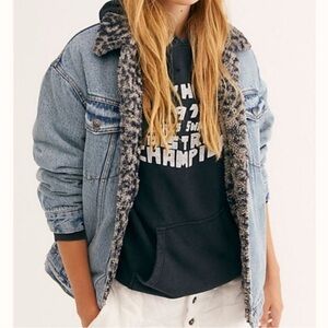 We The Free Sherpa Lined Leopard Print Jacket